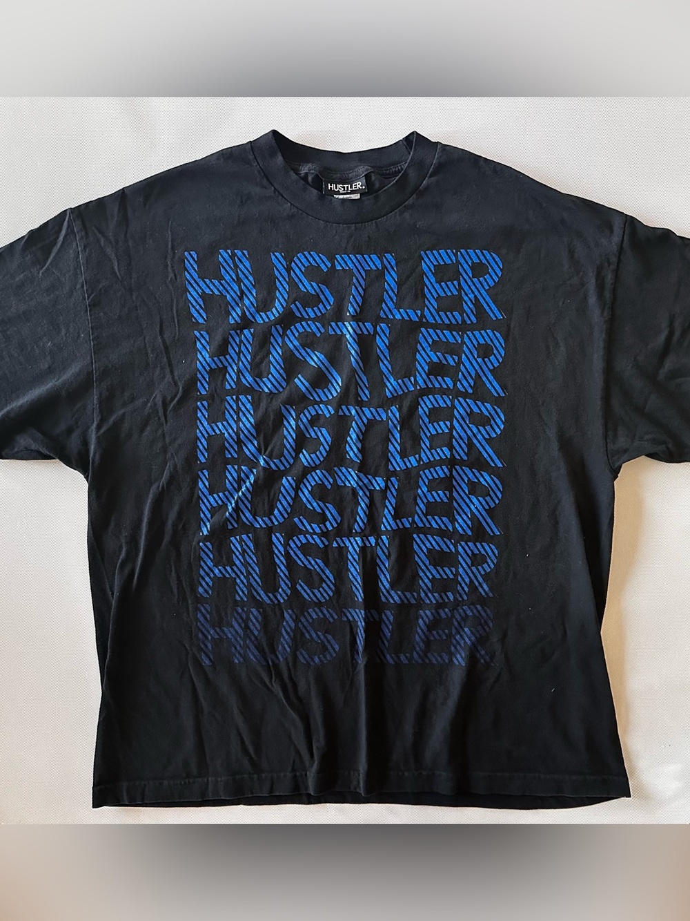 Hustler Graphic Logo T Shirt Men’s XXL Black Blue